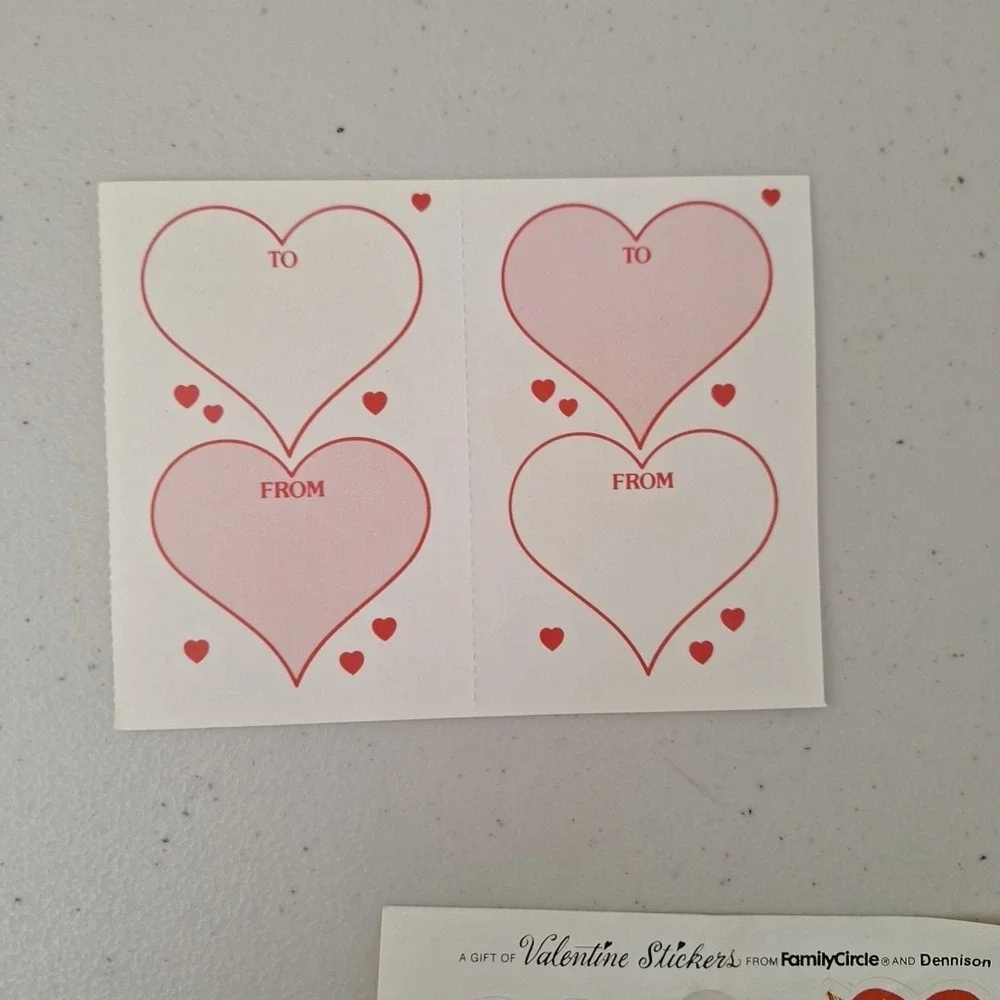 Vintage 1970's Valentines Cards Stickers & Craft Confetti, 11 Cards Rare Find